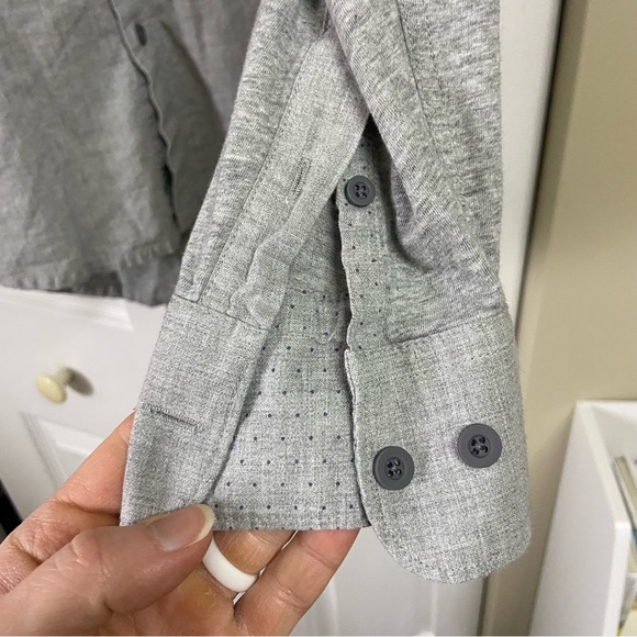 Joseph Abboud Mixed Fabric L Slim Fit Shirt grey button down - Picture 6 of 6